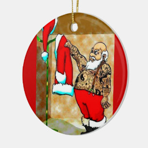 ornement de tatouage père Noël