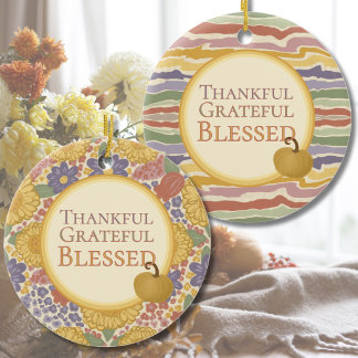 Ornement de Thanksgiving Floral Automnal – Cadeau 