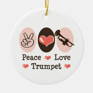 Ornement de trompette d'amour de paix