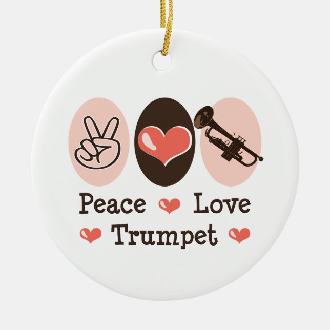 Ornement de trompette d'amour de paix (Devant)