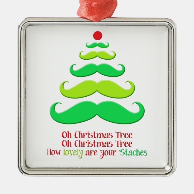 Ornement de vacances d'arbre de Noël de moustache (Devant)