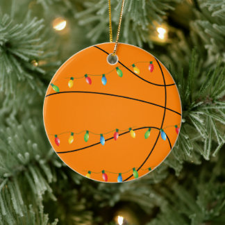 Ornement de vacances de basket avec lumières