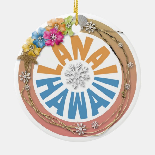 Ornement de vacances de ketmie de Lanai Hawaï (Dos)