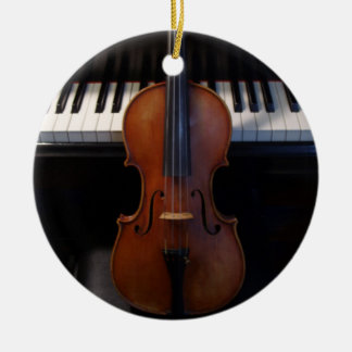 Ornement de vacances de violon et de clavier