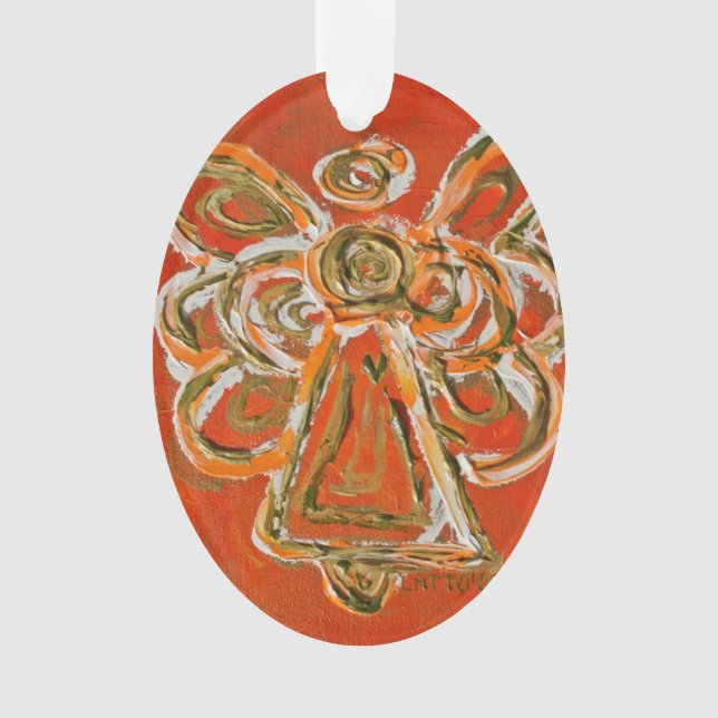 Ornement de vacances Orange Guardian Angel Cadeau (devant)