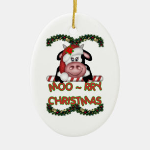 Ornement de vache à Noël MOO-rry