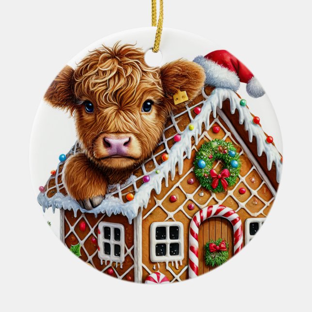 ornement de vache de Noël Highland (Devant)