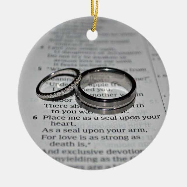 Ornement de vers de bible d'anneaux de mariage (Devant)