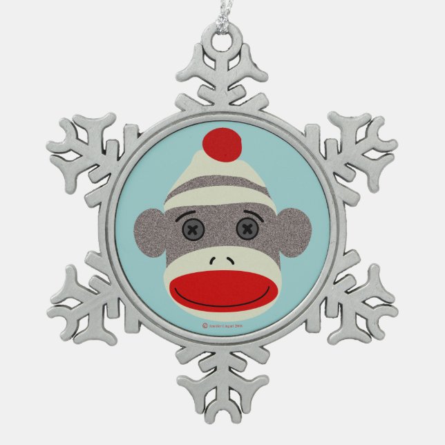 Ornement de visage de singe de chaussette (Devant)