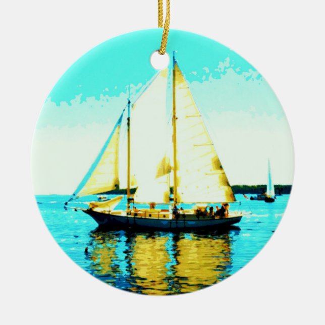 ornement de voiliers et de baleines (Devant)