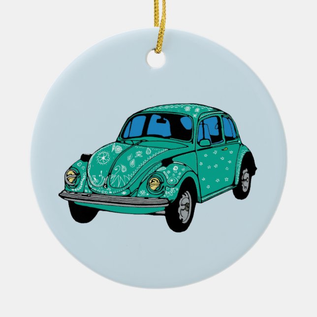 Ornement de voiture Hippie bleu (Devant)