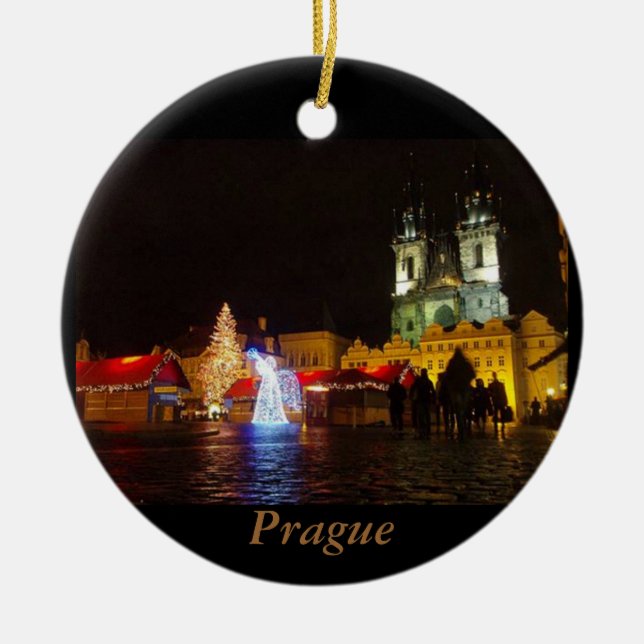 Ornement de voyage de nuit de Noël de Prague (Devant)