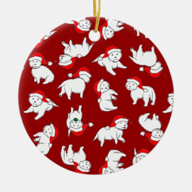 Ornement de Westies de Noël (Devant)