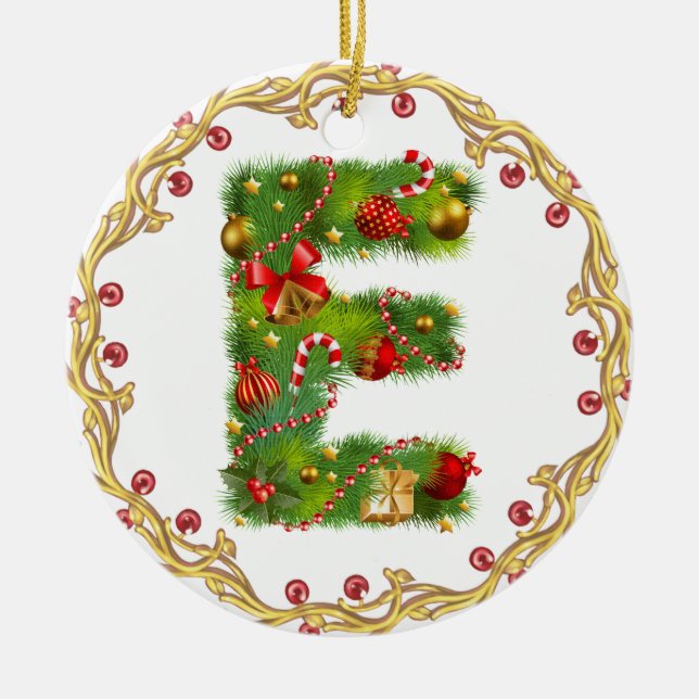 ornement décoré d'un monogramme initial de Noël (Devant)