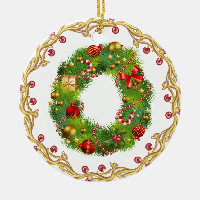 ornement décoré d'un monogramme initial de Noël (Devant)