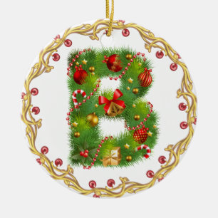 ornement décoré d'un monogramme initial de Noël de