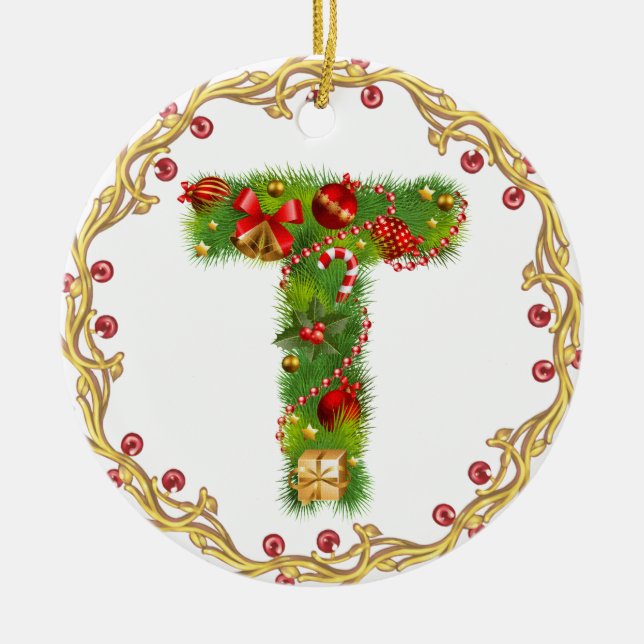 ornement décoré d'un monogramme initial de Noël de (Devant)