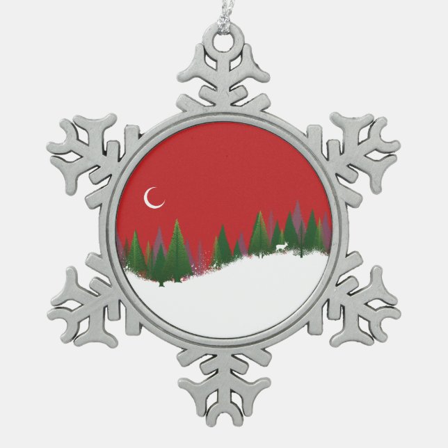 Ornement d'égout de la scène de Noël Woods (Devant)