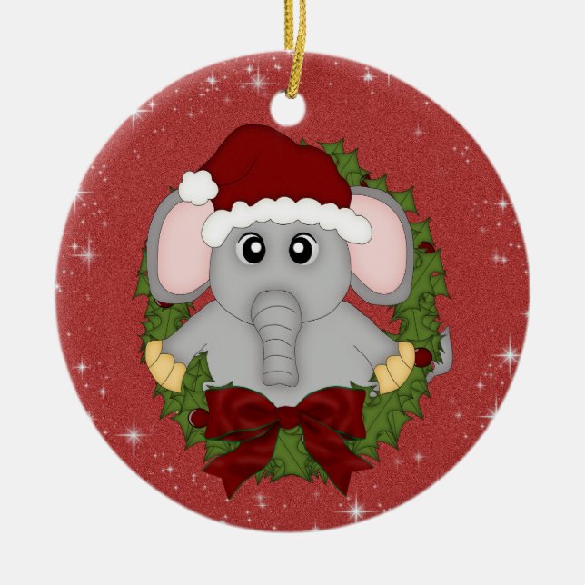 Ornement d'éléphant de Noël (Devant)