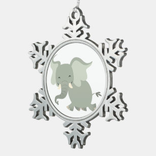 Ornement d'éléphant d'égout joyeux en caricature