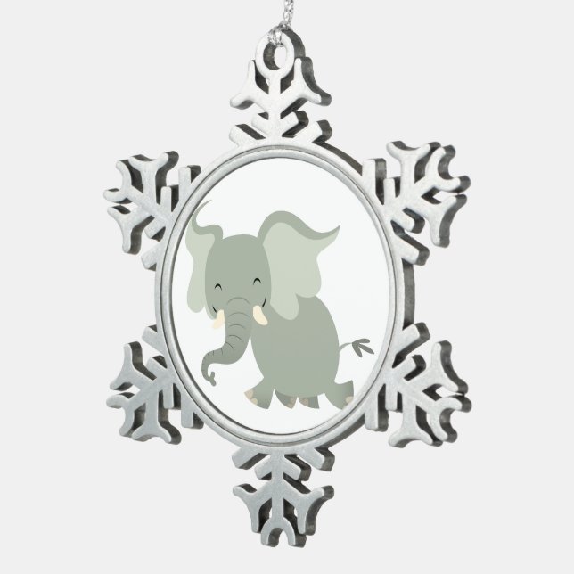 Ornement d'éléphant d'égout joyeux en caricature (Vue impression)