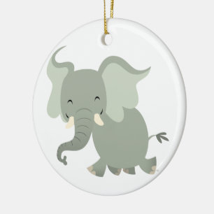 Ornement d'éléphant joyeux caricature