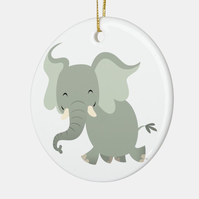 Ornement d'éléphant joyeux caricature (Gauche)