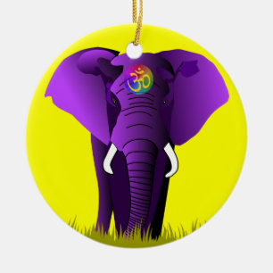 Ornement d'éléphant pourpre
