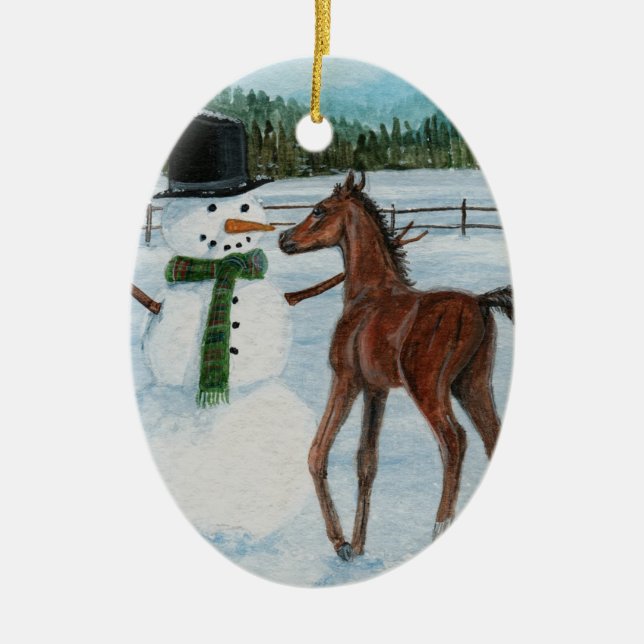 Ornement délicieux de Noël de poulain de bonhomme (Devant)