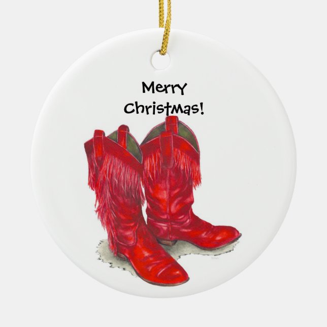 Ornement des Boots de cowboy rouges (Devant)