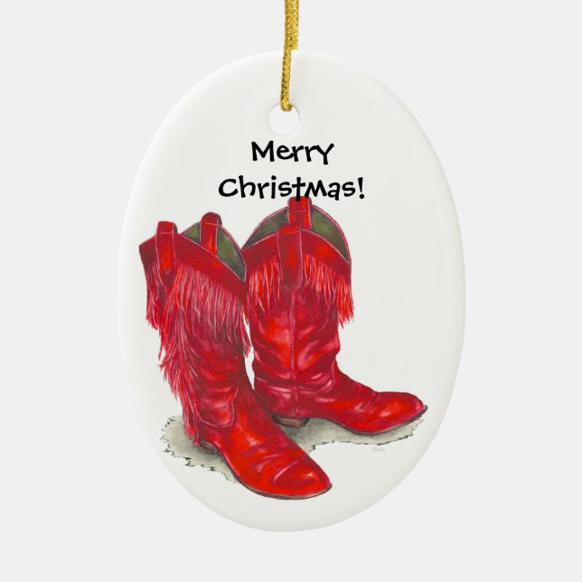 Ornement des Boots de cowboy rouges (Devant)