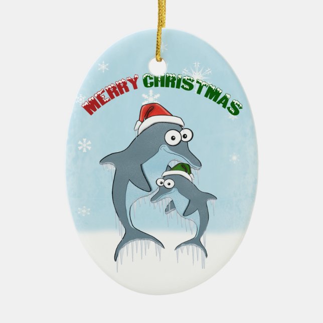 Ornement des dauphins de Noël (Devant)