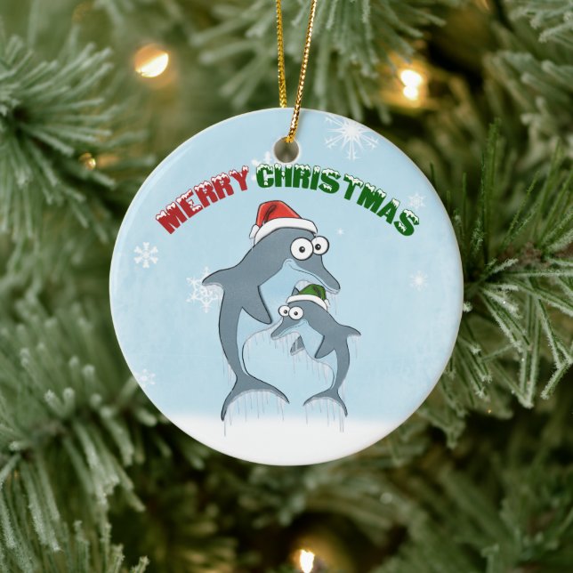 Ornement des dauphins de Noël (double face) (Arbre)