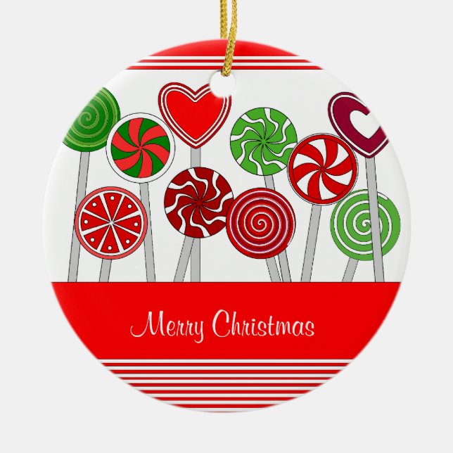 Ornement des lollipops de Noël mignons (Devant)