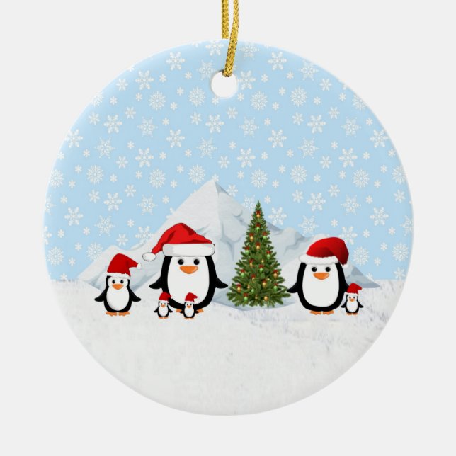 Ornement des pingouins de Noël (Devant)