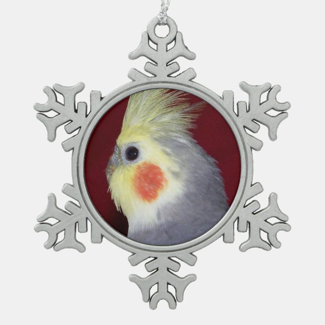 Ornement d'étain d'amour de Cockatiel (Devant)
