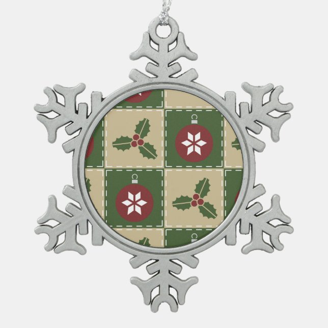 Ornement d'étain d'édredon de Noël (Devant)