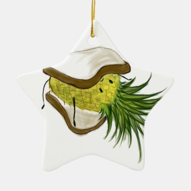 Ornement d'étoile de logo d'ananas (Devant)