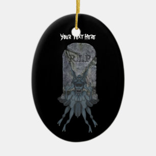Ornement d'Halloween en pierre de Tombstone