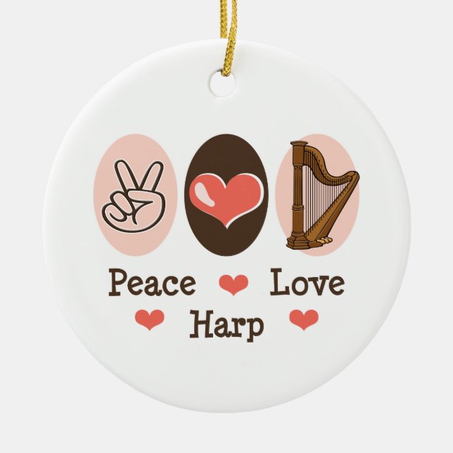 Ornement d'harpe d'amour de paix (Devant)