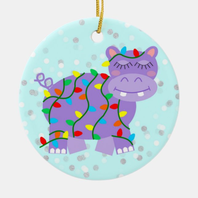 Ornement d'hippopotame de Noël (Devant)