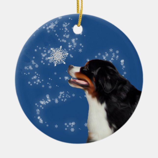 Ornement d'hiver de chien de montagne de Bernese (Devant)