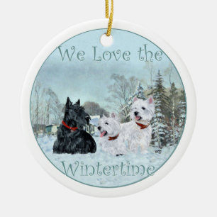 Ornement d'hiver Scottie & Westies