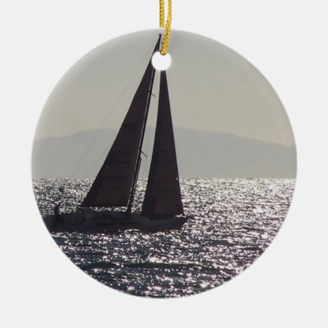 Ornement d'île de voilier et de Catalina (Devant)