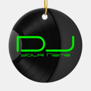 Ornement DJ avec fond vinyle