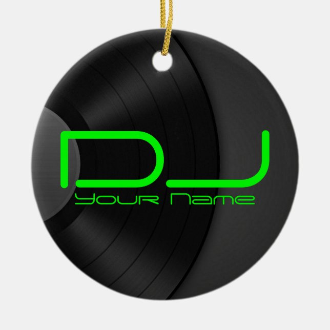 Ornement DJ avec fond vinyle (Devant)