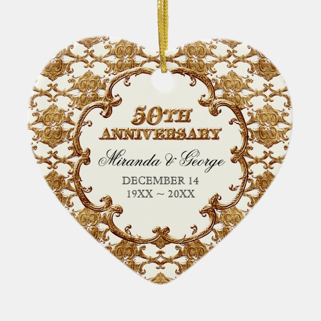 Ornement d'or de français pour le 50e anniversaire (Devant)
