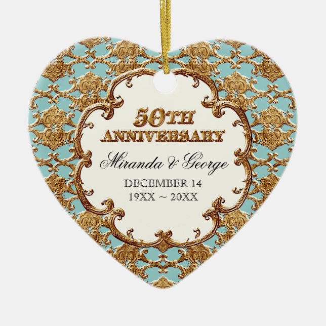 Ornement d'or de français pour le 50e anniversaire (Devant)