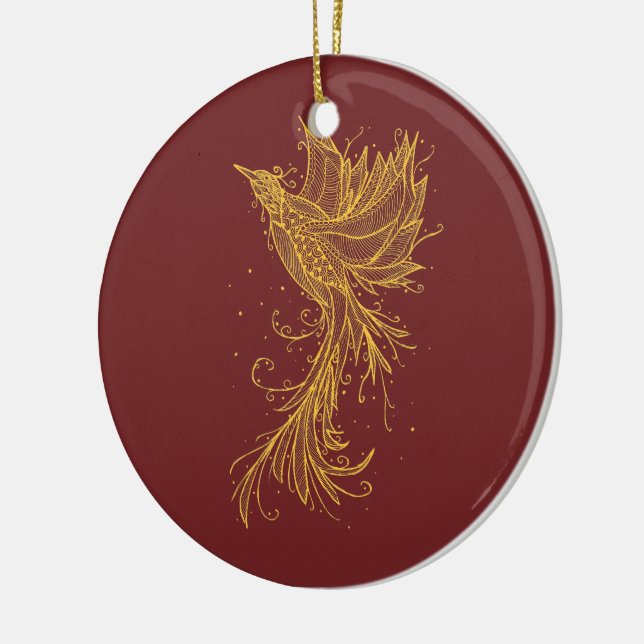 Ornement d'or de rouge de Phoenix (Gauche)