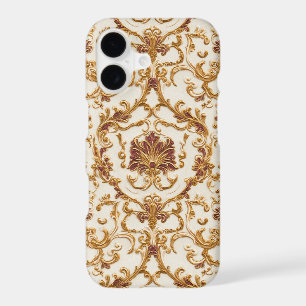 Ornement doré baroque luxueux sur ivoire